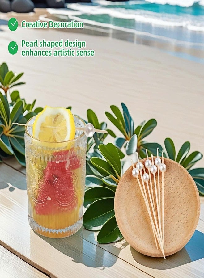 RyanDesign 4.7" White Pearl Bamboo Cocktail Toothpicks - 150 Count, Eco-Friendly Appetizer Picks for Drinks, Snacks & Party Decor (Grip-Enhanced, Non-Slip) (White) - Image 3